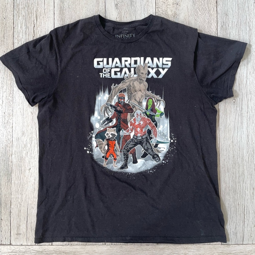 Mens Guardians of the Galaxy black shirt size Large